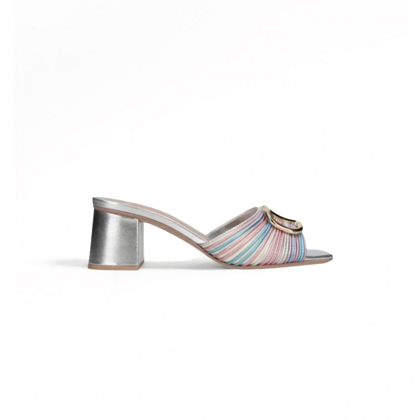 VALENTINO METALLIC VLOGO SIGNATURE SLIDE SANDAL WITH CORNELY EMBROIDERY 60MM